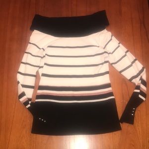 Off the shoulder WHBM striped sweater